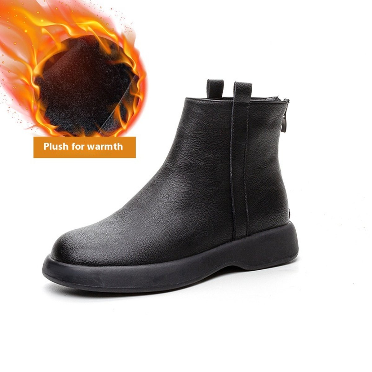 Women's Fleece-lined Flat Ankle Boots