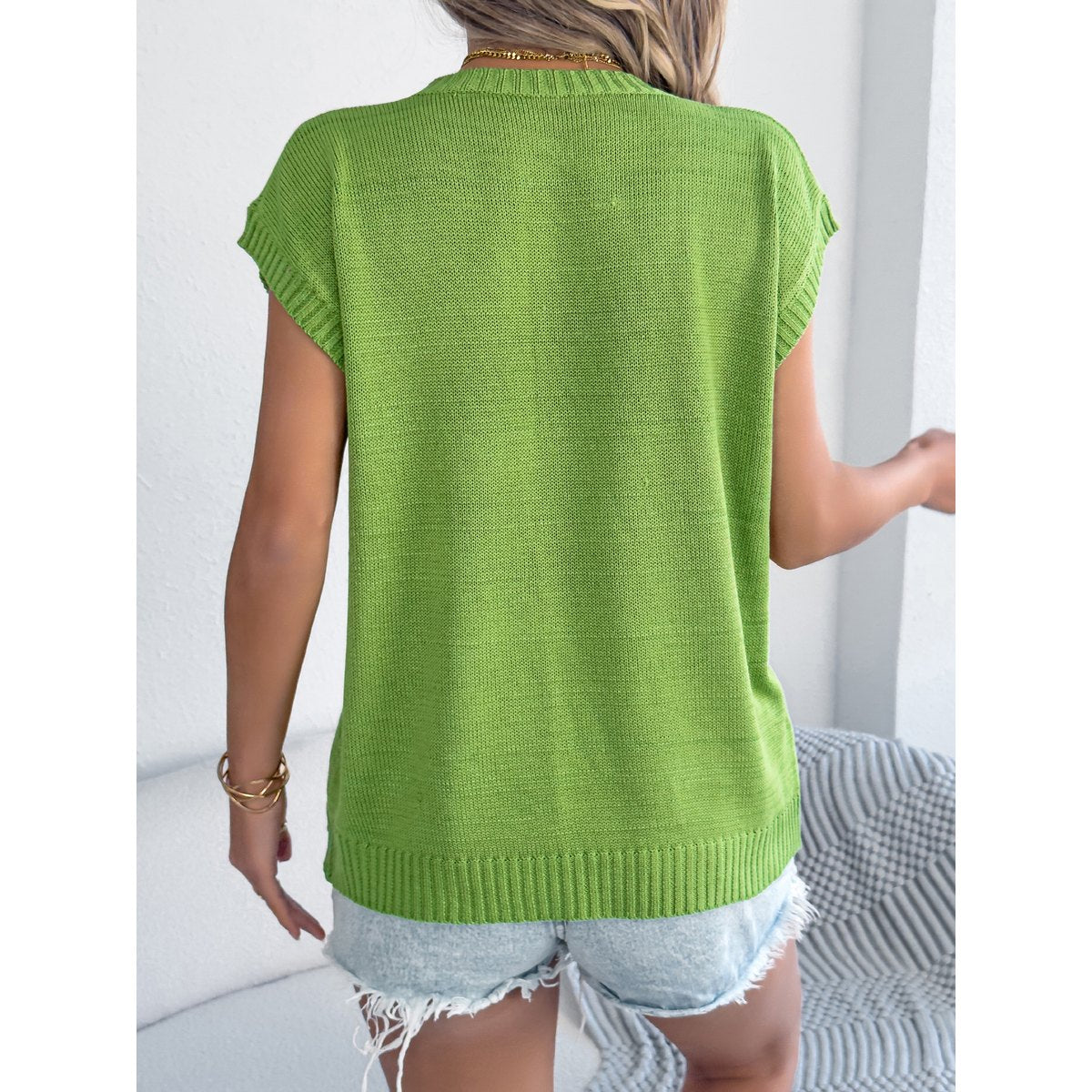 Women's Floral Casual Batwing Sleeve Loose Knit Vacation