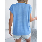 Women's Floral Casual Batwing Sleeve Loose Knit Vacation