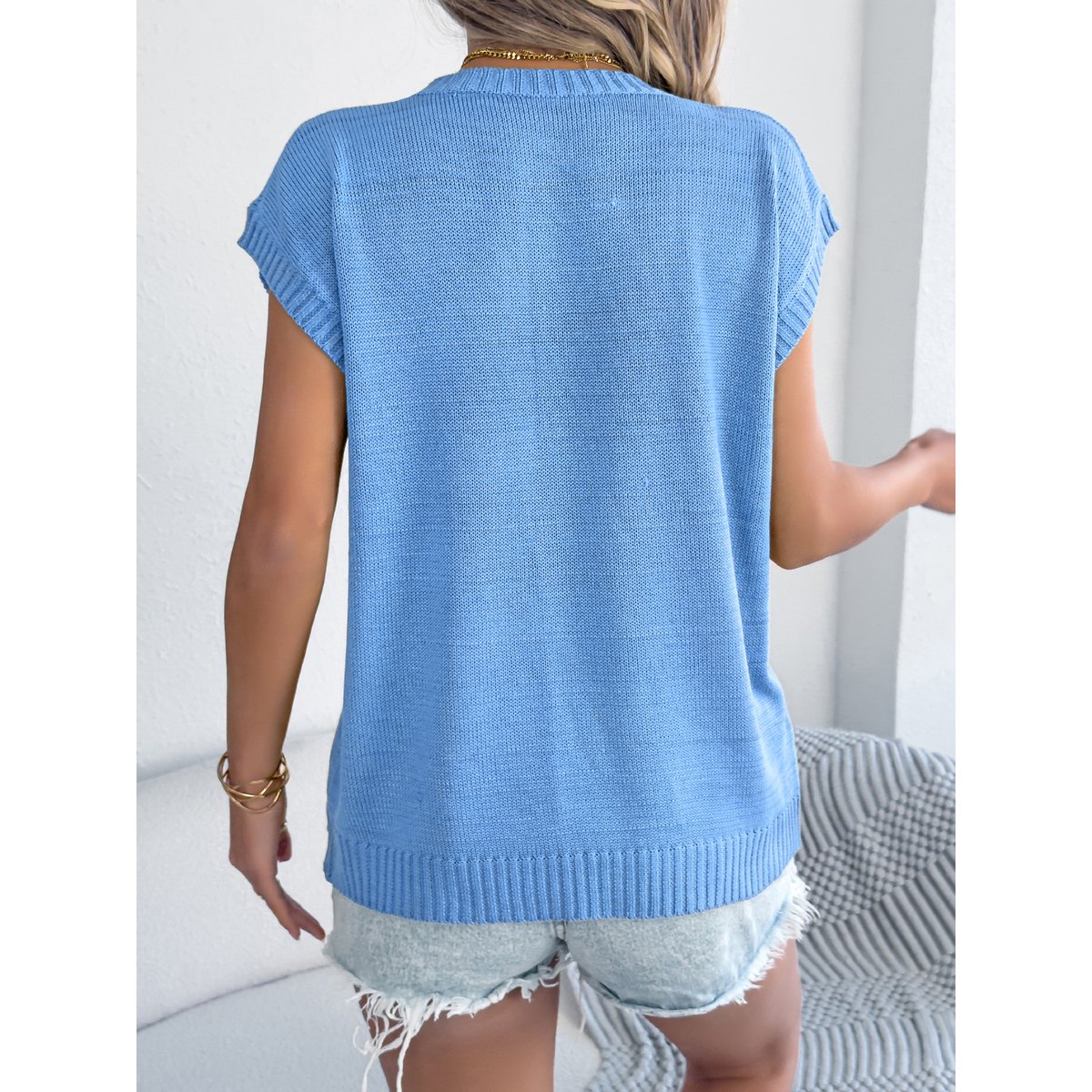 Women's Floral Casual Batwing Sleeve Loose Knit Vacation