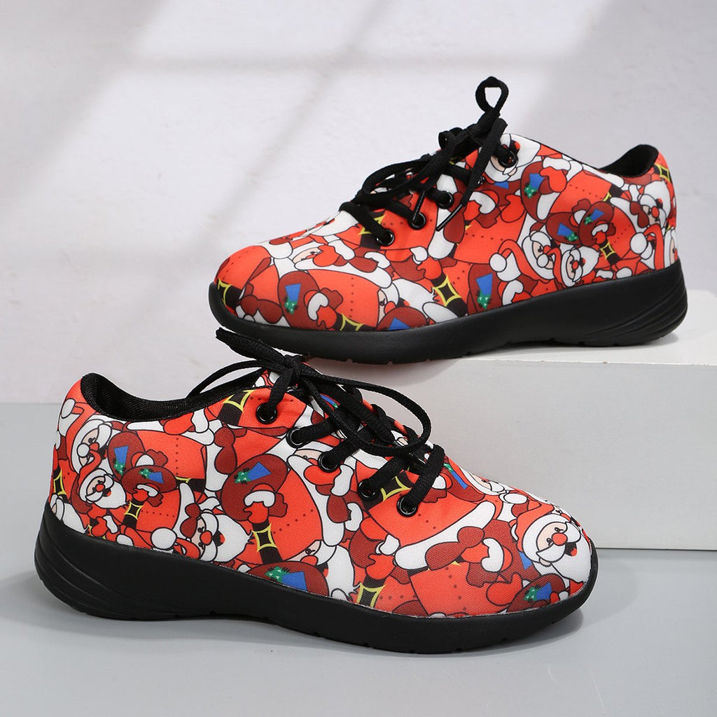 Women's Floral Santa Claus Sneakers Nude British Lefu