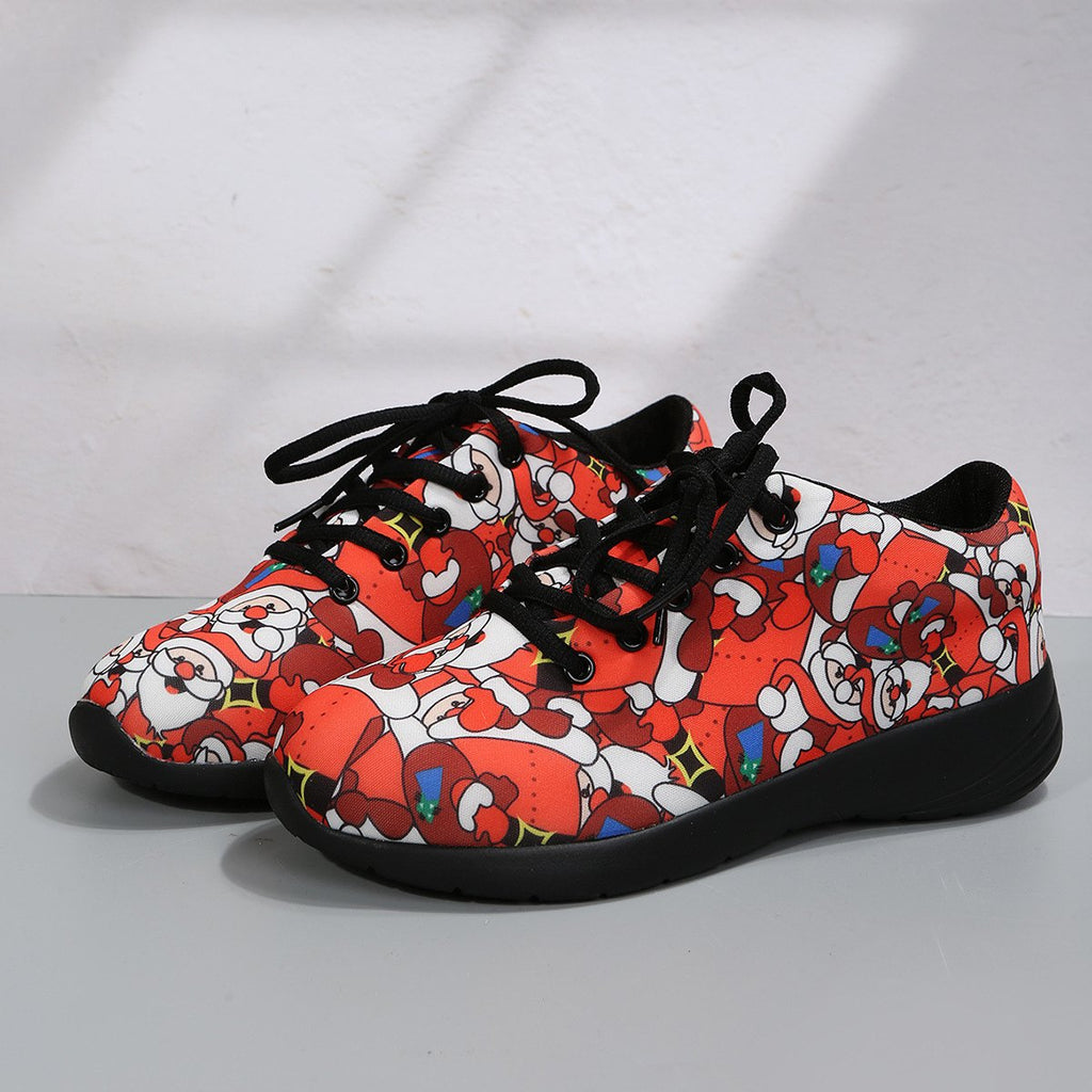 Women's Floral Santa Claus Sneakers Nude British Lefu