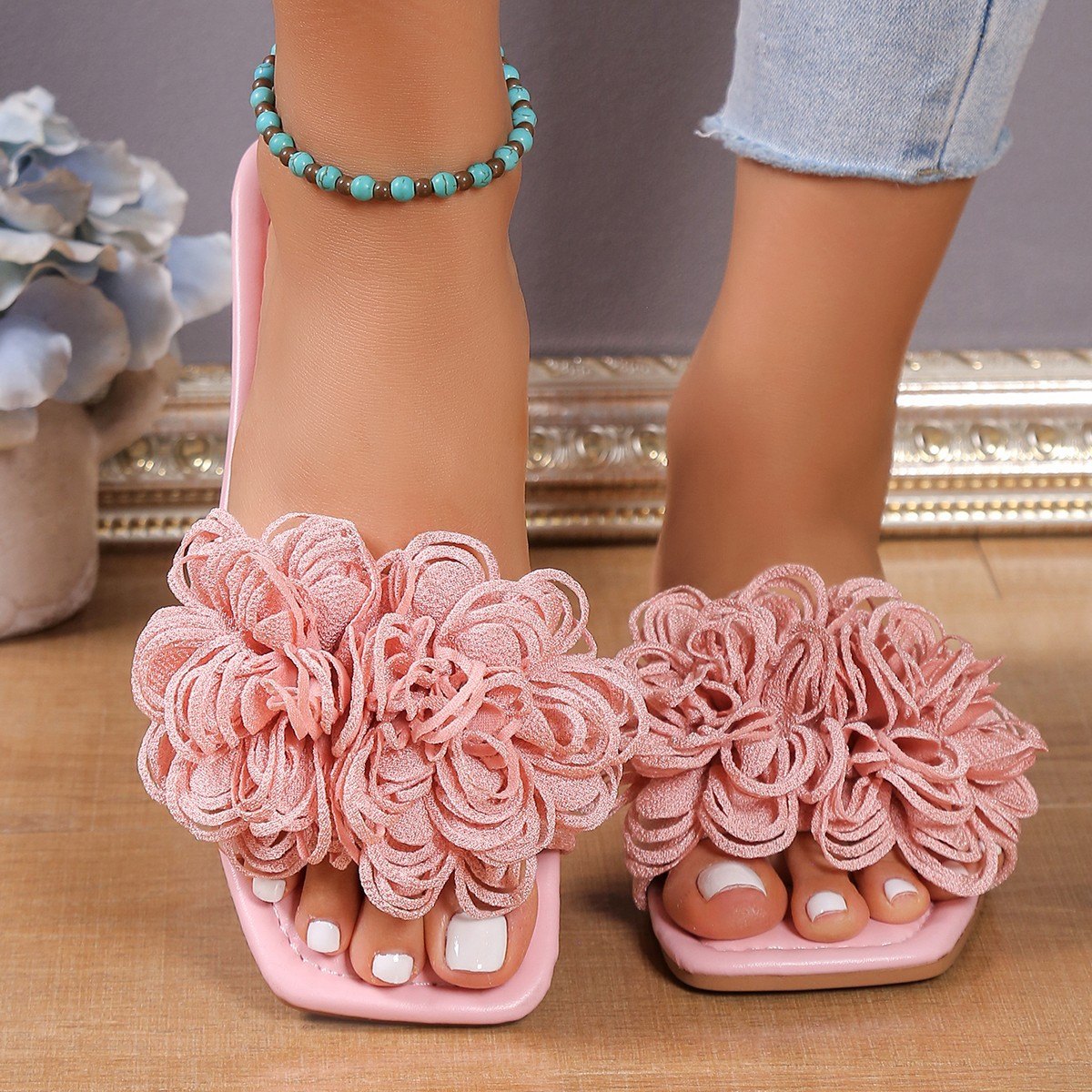 Women's Flower Flat Slippers