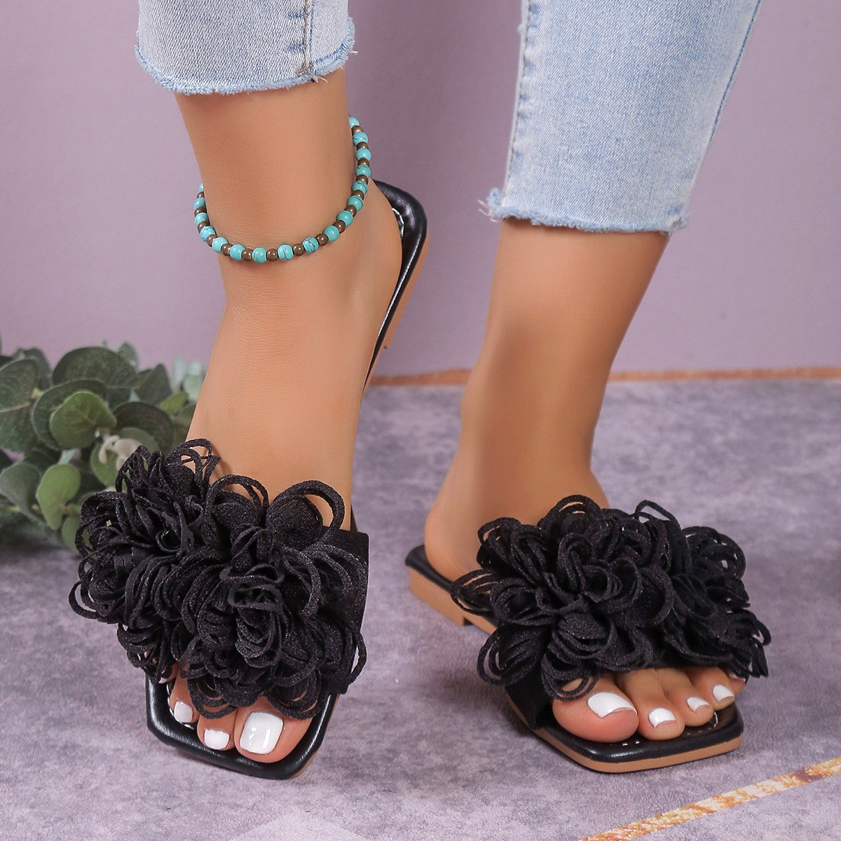 Women's Flower Flat Slippers