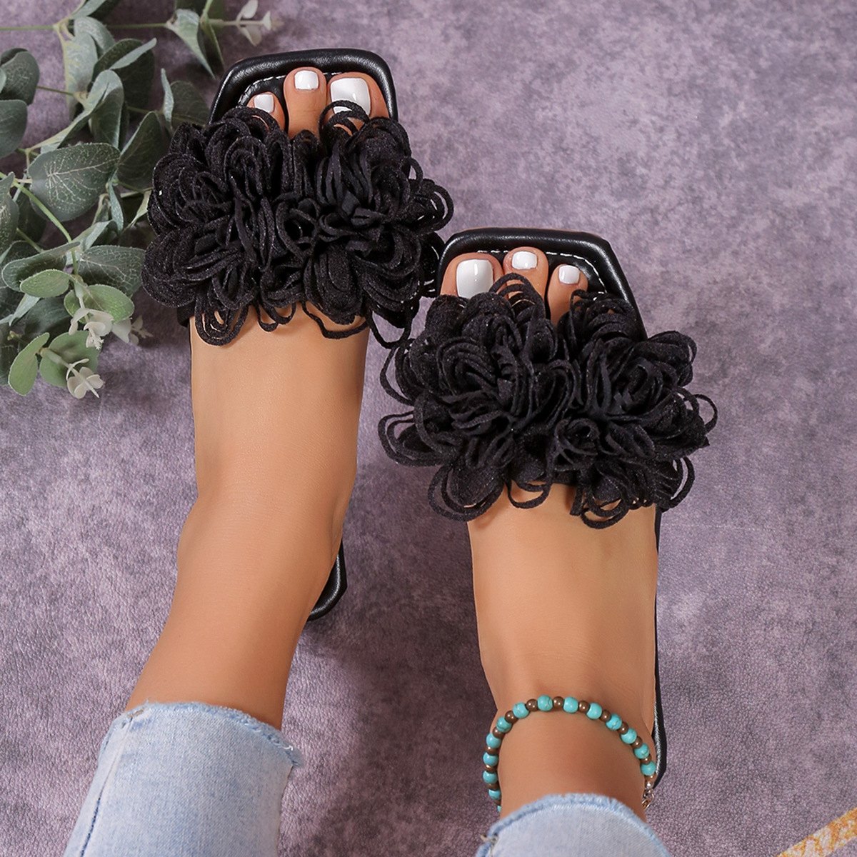 Women's Flower Flat Slippers