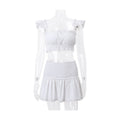 Women's Flying Sleeves Camisole Pleated Skirt Outfit