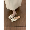 Women's French Closed Toe Lace Mules & 3D