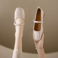 Women's French Genuine Leather Mary Jane Pumps Square