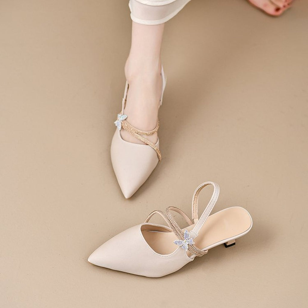 Women's French Pointed Toe Two-way Wear Closed Mules