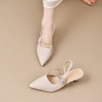 Women's French Pointed Toe Two-way Wear Closed Mules