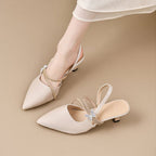 Women's French Pointed Toe Two-way Wear Closed Mules