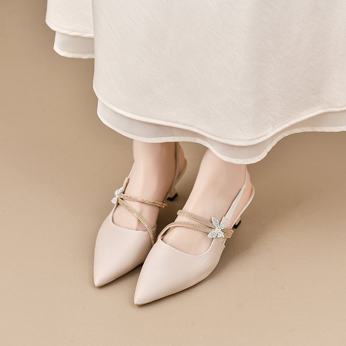 Women's French Pointed Toe Two-way Wear Closed Mules