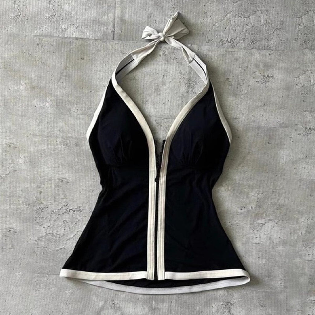 Women's French Striped Halterneck Vest