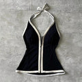 Women's French Striped Halterneck Vest