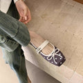 Women's French Vintage Polka Dot Ballet Flats Shallow