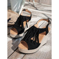 Women's Fringe Peep-toe Wedge Sandals