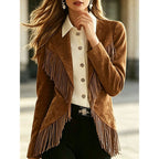 Women's Fringe Suede Petite Blazer