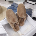 Women's Fur Half Slippers Baotou Lazy People Wear