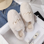Women's Fur Half Slippers Baotou Lazy People Wear