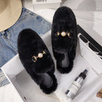 Women's Fur Half Slippers Baotou Lazy People Wear