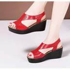 Women's Genuine Soft-leather Wedge Sandals