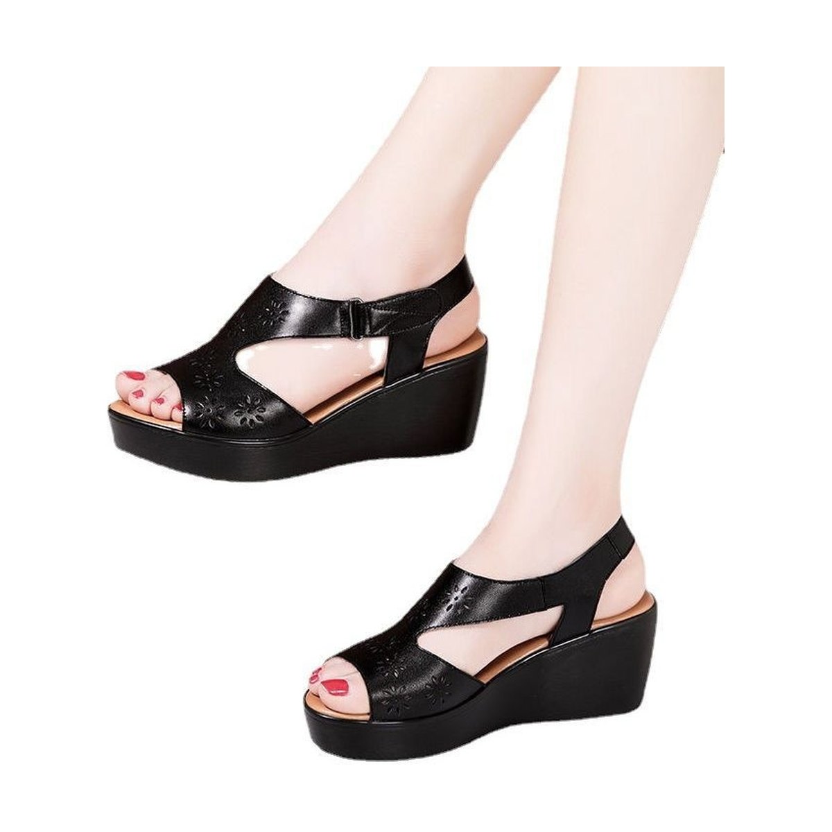 Women's Genuine Soft-leather Wedge Sandals