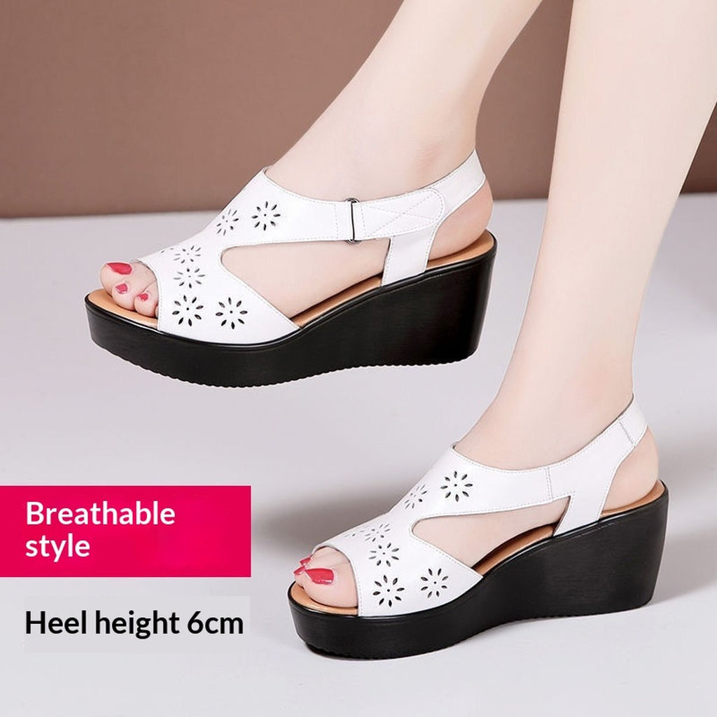 Women's Genuine Soft-leather Wedge Sandals