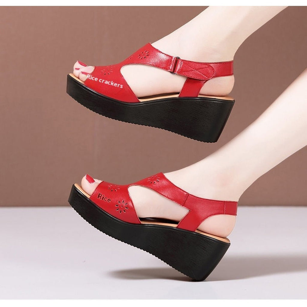 Women's Genuine Soft-leather Wedge Sandals