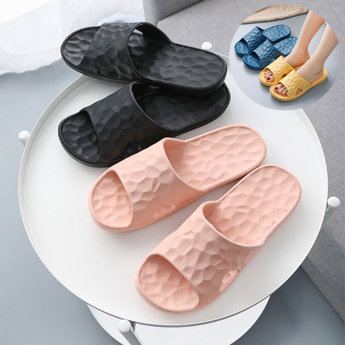 Women's Geometric Bathroom Slippers