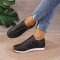 Women's Gold Sliver Sequined Flats Casual Round Toe