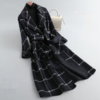 Women's Grid Coat Mid-length Woolen
