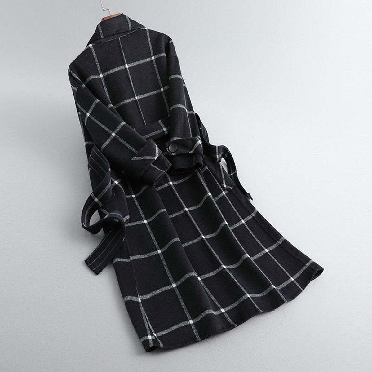 Women's Grid Coat Mid-length Woolen