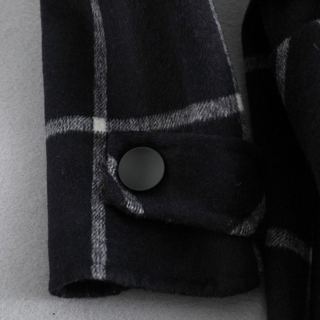 Women's Grid Coat Mid-length Woolen