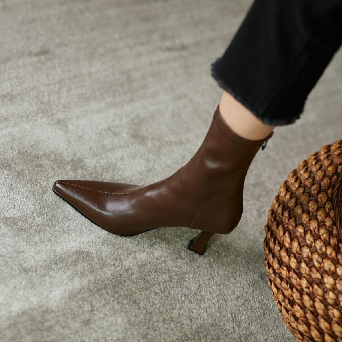 Women's High Heel Stretch Pointed Ankle Boots