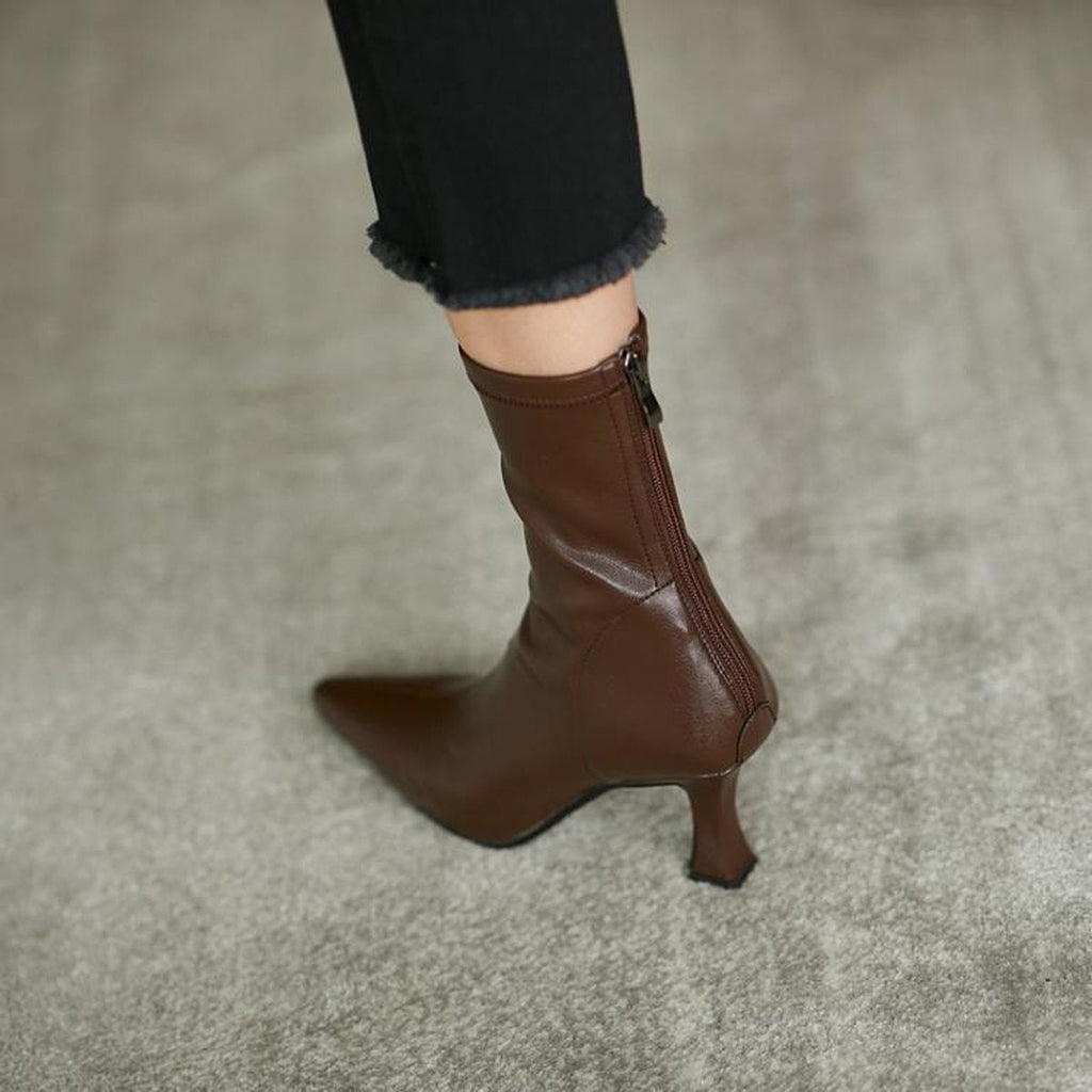 Women's High Heel Stretch Pointed Ankle Boots