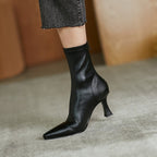 Women's High Heel Stretch Pointed Ankle Boots
