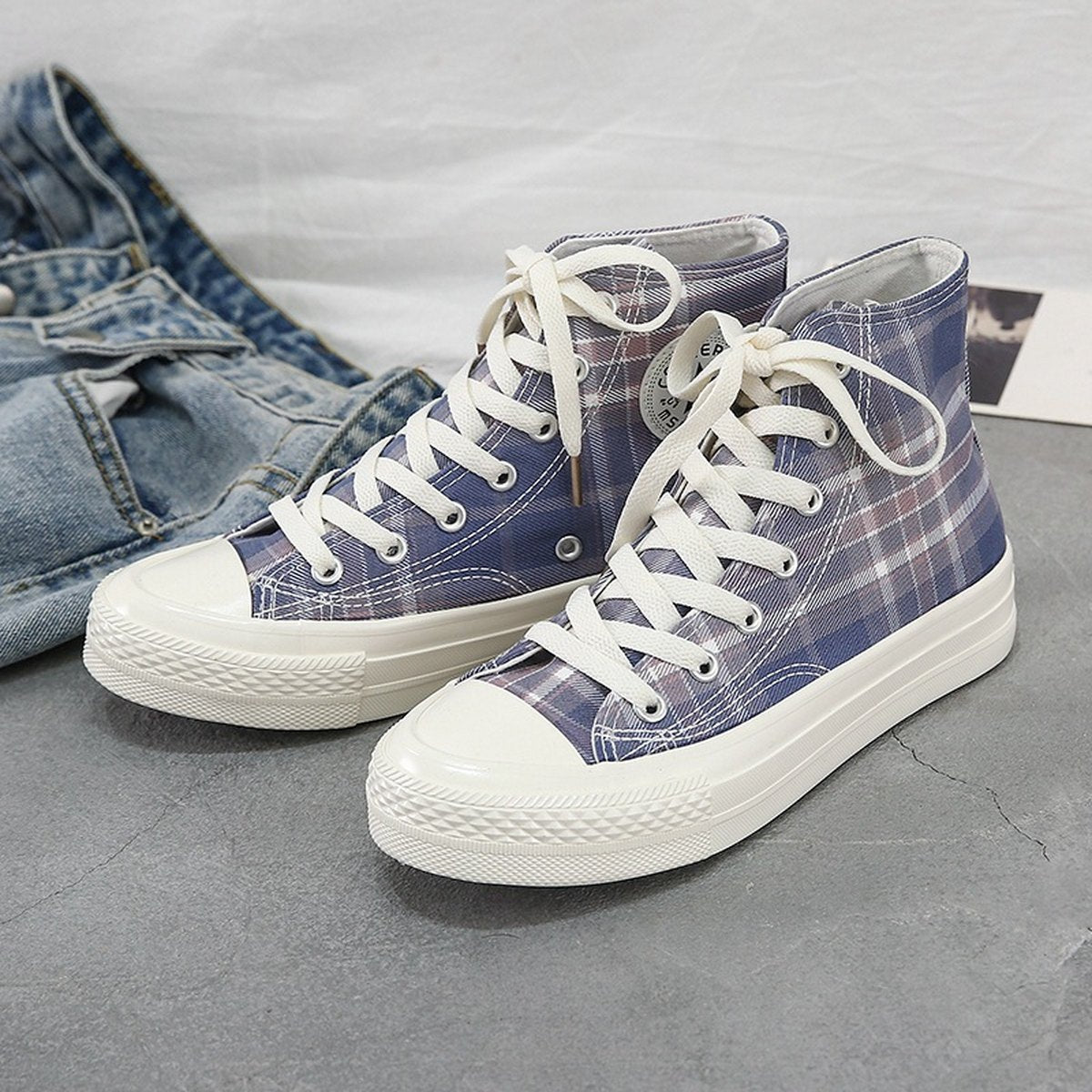 Women's High-top Canvas Shoes Original White Student Retro