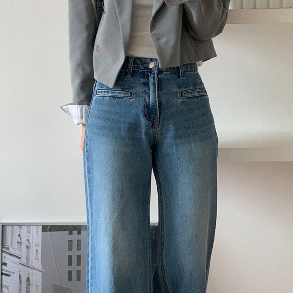 Women's High-Waist Retro Jeans