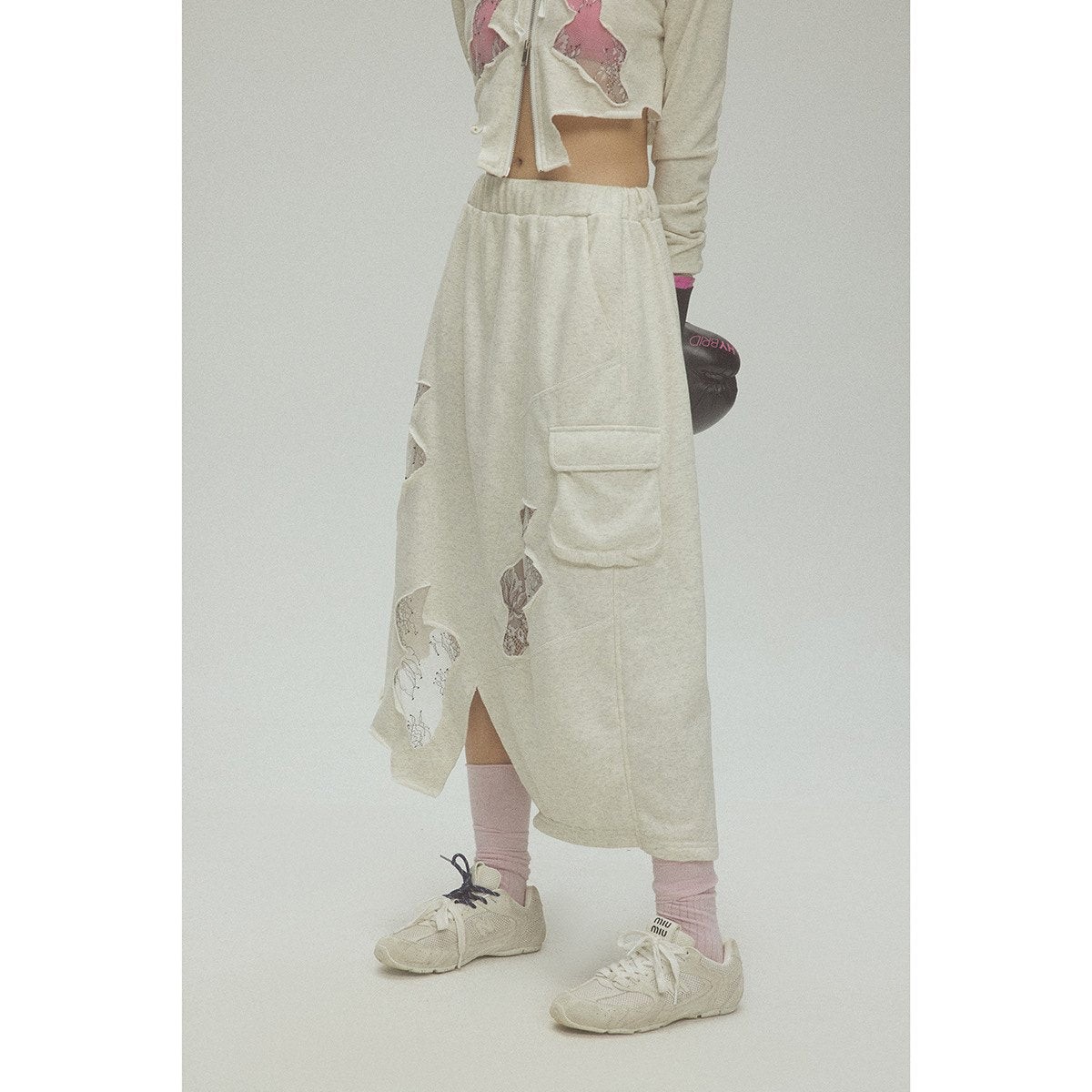 Women's Holes Stitching Skirt
