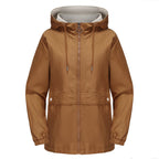 Women's Hooded Solid Color Trench Coat