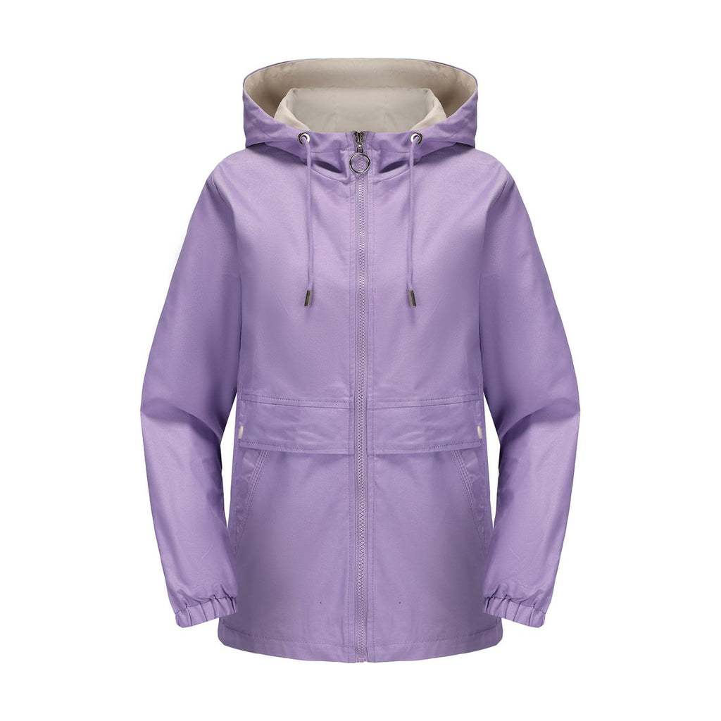 Women's Hooded Solid Color Trench Coat