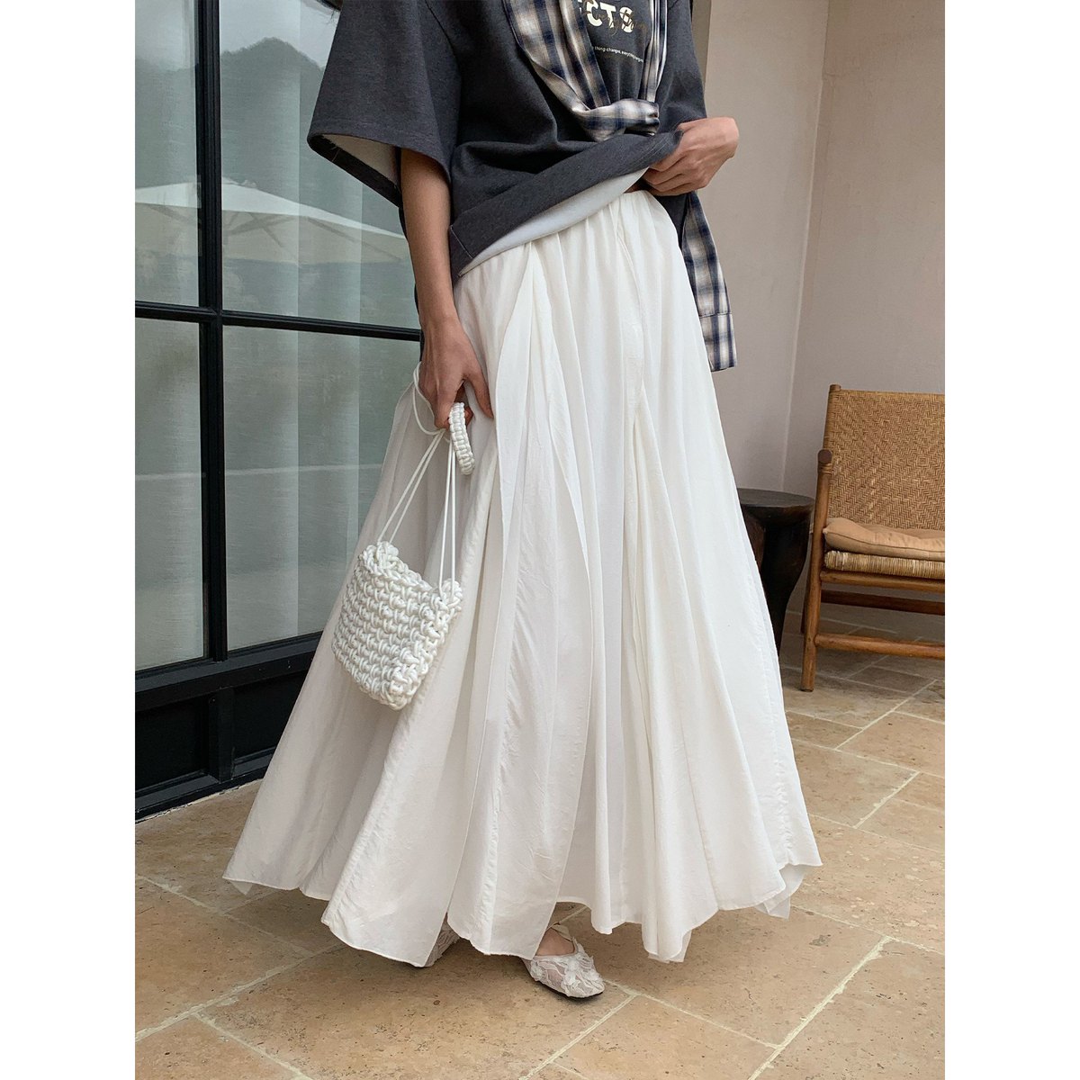 Women's Irregular Patchwork Maxi Skirt