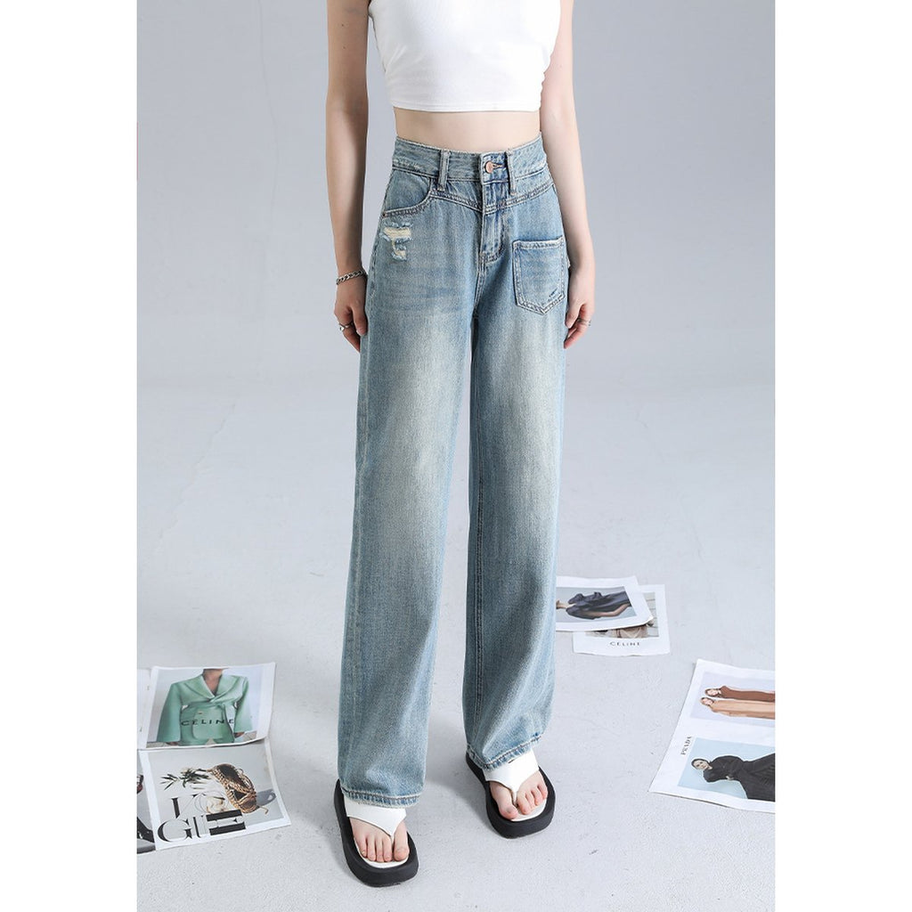 Women's Irregular Straight Jeans