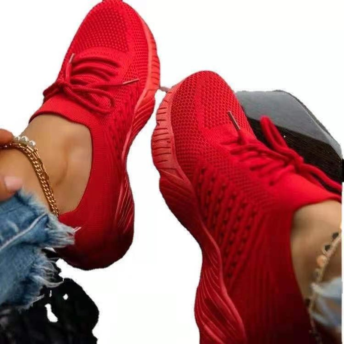 Women's Knit Platform Sneakers