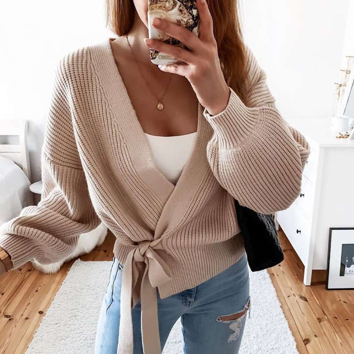 Women's Knitted Hollow Sweater
