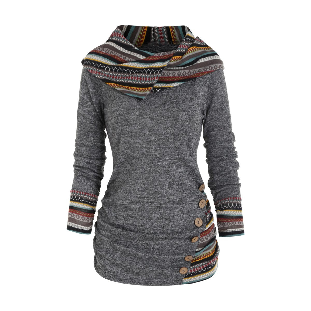 Women's Knitted Long Sleeve Button Top