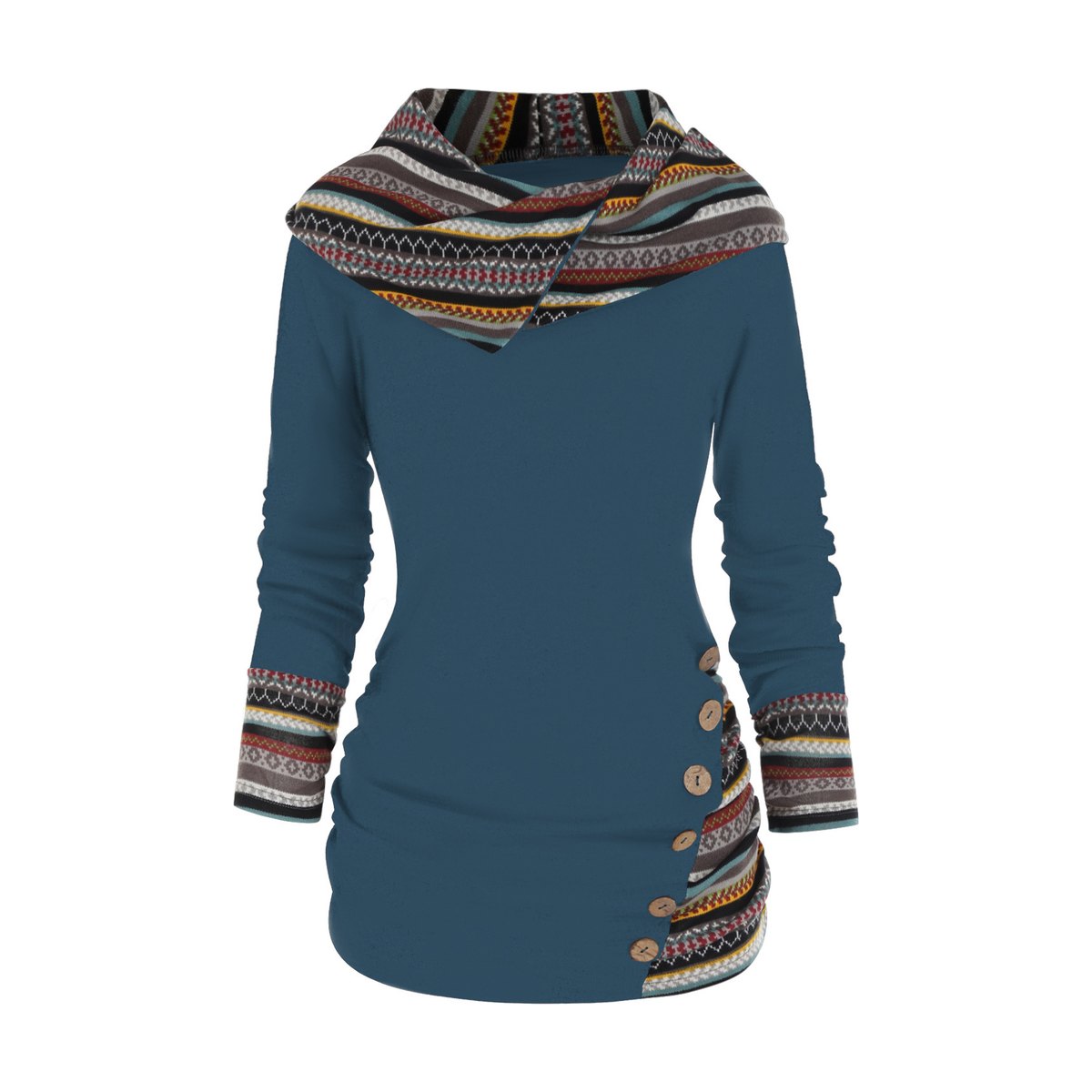 Women's Knitted Long Sleeve Button Top