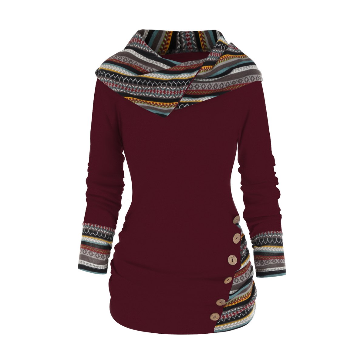 Women's Knitted Long Sleeve Button Top