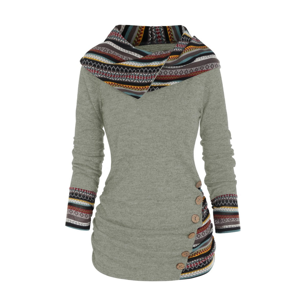 Women's Knitted Long Sleeve Button Top