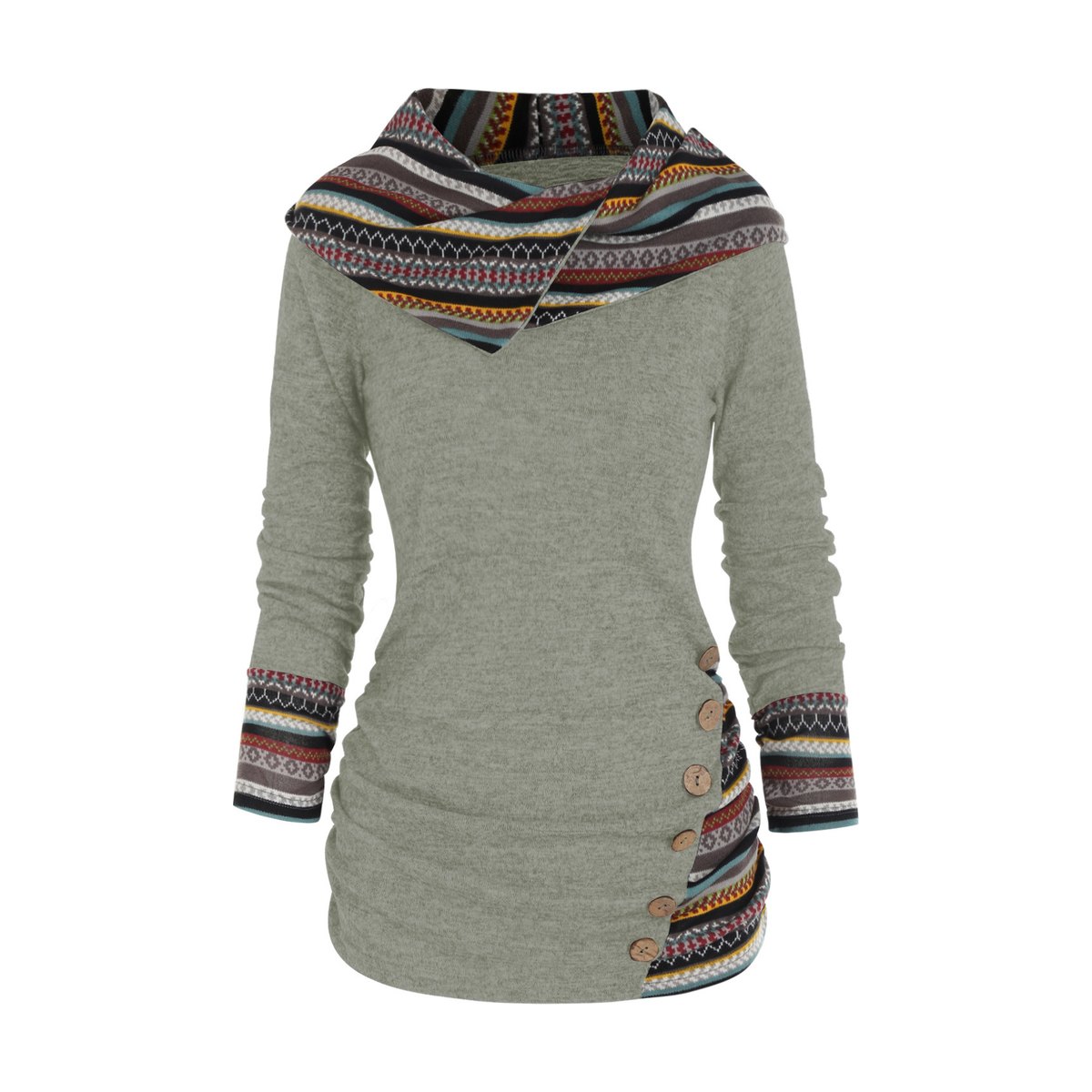 Women's Knitted Long Sleeve Button Top